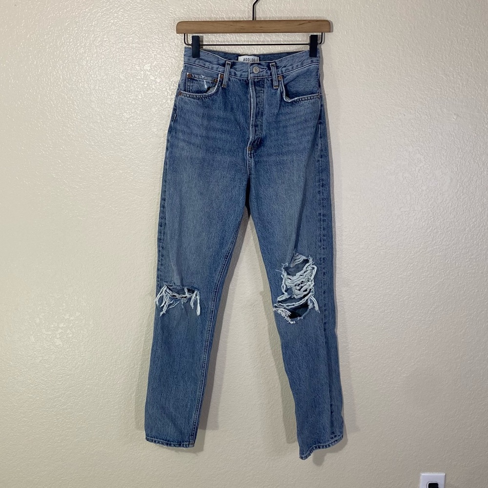 Agolde 90's  Jeans Women's 24 Pinch Waist High Rise Straight Leg Distressed